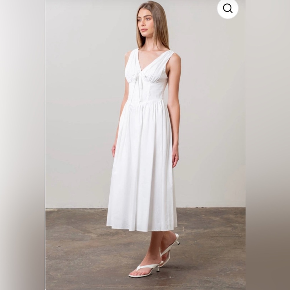 Moon River V Neck Corset Midi Dress - Picture 13 of 16